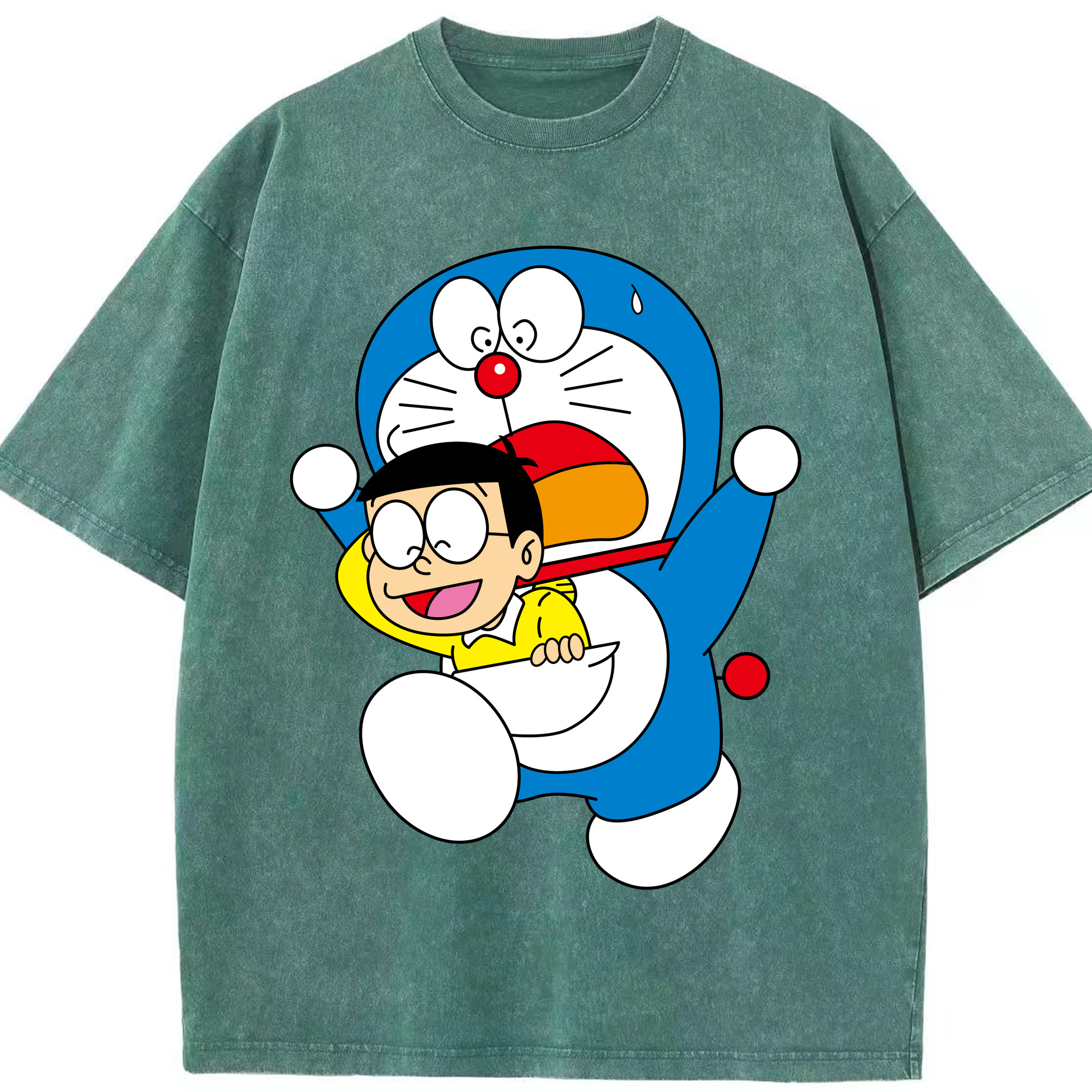 （画像用） ドラえもん Doraemon 綿100% ヴィンテージ風 半袖Tシャツ（フロントプリント）